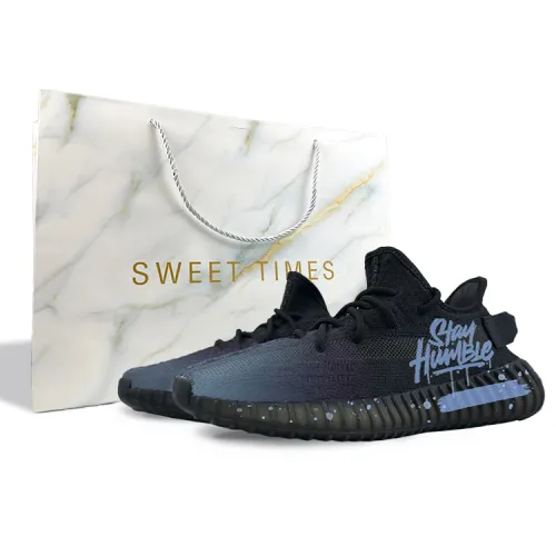 Adidas Originals Yeezy Boost 350 V2 Slip Resistant Low top Casual Shoes Unisex Black Blue