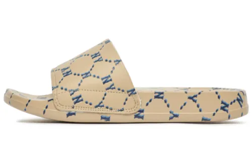 MLB Dia Monogram Casual Rubber Sole Abrasion Resistant Slide Slippers Unisex Brown