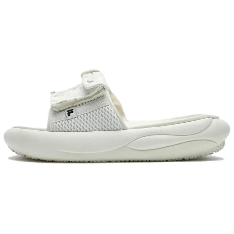 FILA FUSION ZIP UP Comfortable Abrasion Resistant Slide Slippers Women's White Black