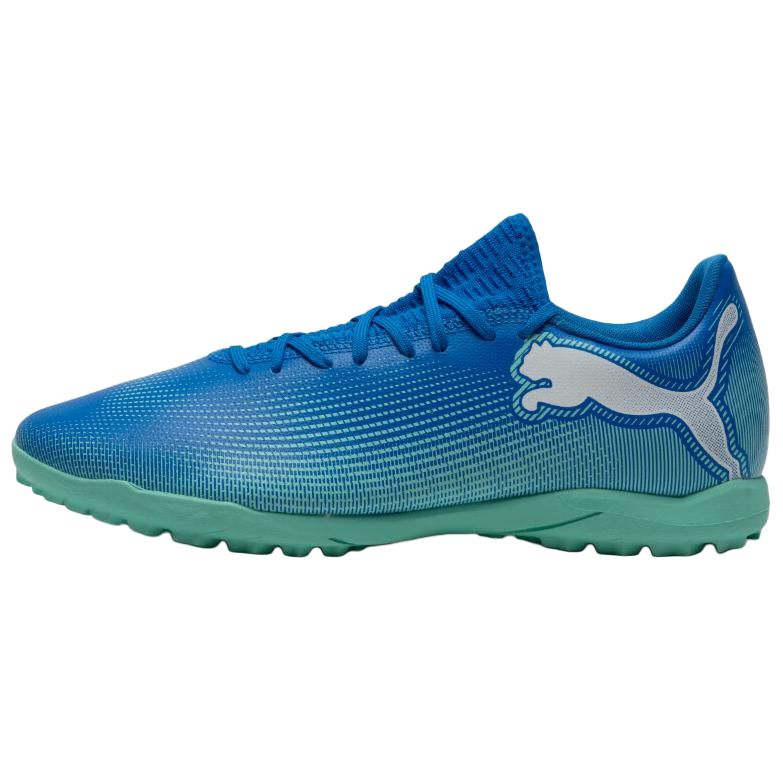 PUMA FUTURE 7 PLAY TT Turf Artificial Turf Abrasion Resistant Soccer Shoes Men’s Blue Green