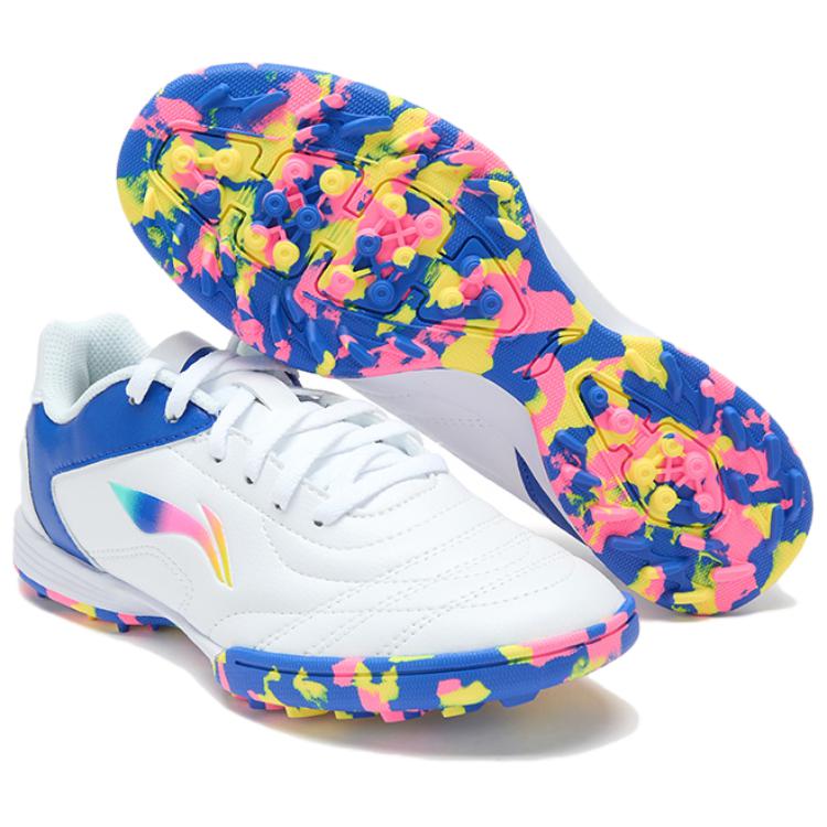 Li Ning Soccer Shoes Unisex Low Top Blue/Yellow/Pink