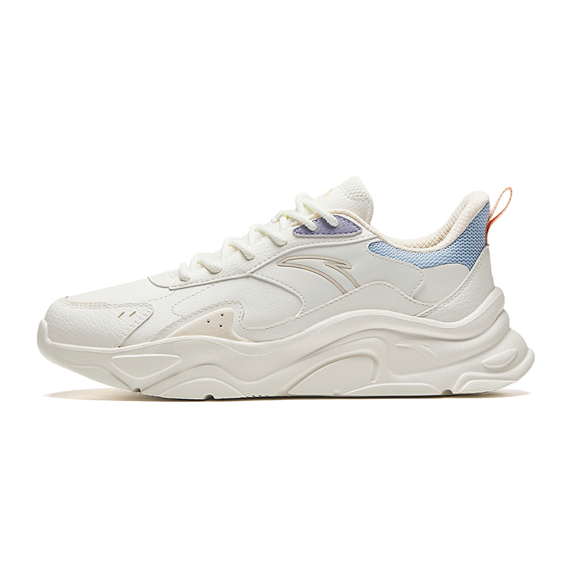 Anta Millennial Generation Slip Resistant Abrasion Resistant Low top Casual Shoes Women's White Blue