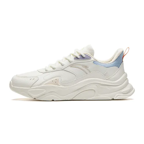 Anta Millennial Generation Slip Resistant Abrasion Resistant Low top Casual Shoes Women's White Blue