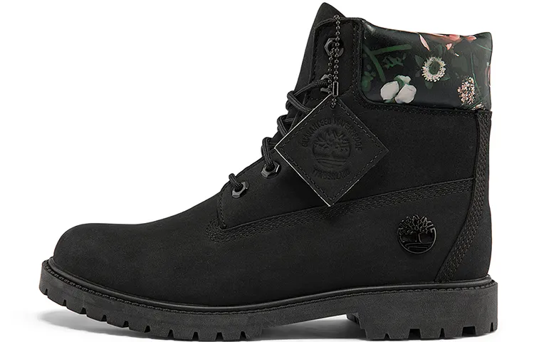 Timberland Heritage Cupsole Boots 'Black Nubuck With Floral' Women's