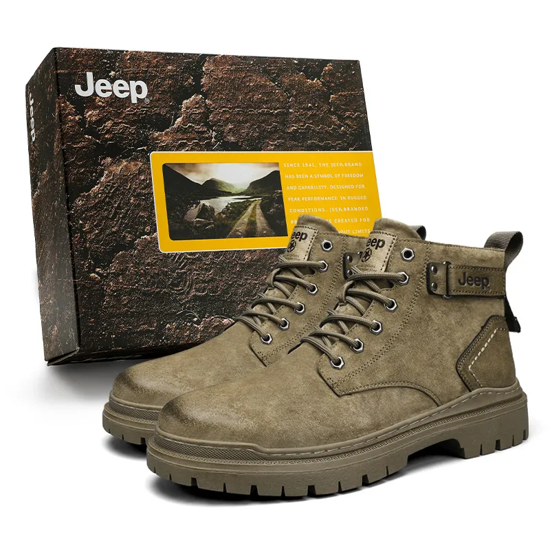 Jeep Short Combat Boots Men's Khaki