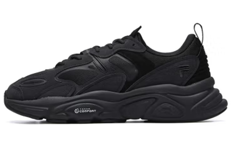 FILA Fila Mars 2 Mars 2.0 fabric synthetic leather TPU sports retro round toe lace-up shock-absorbing non-slip wear-resistant low-cut lifestyle shoes men's black