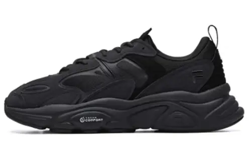 FILA Fila Mars 2 Mars 2.0 fabric synthetic leather TPU sports retro round toe lace-up shock-absorbing non-slip wear-resistant low-cut lifestyle shoes men's black