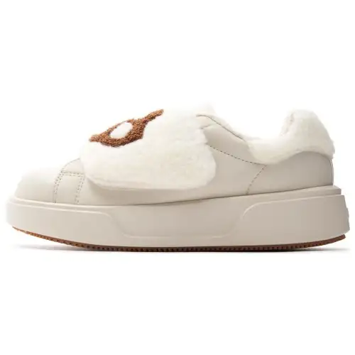 MLB Chunky Classic A FLEECE Slip Resistant Slip Resistant Low top Casual Shoes Unisex Ecru