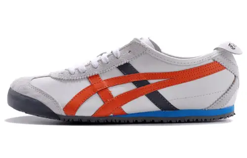 Onitsuka Tiger MEXICO 66 Cushioning Slip Resistant Abrasion Resistant Low top Casual Shoes Unisex White Orange Gray