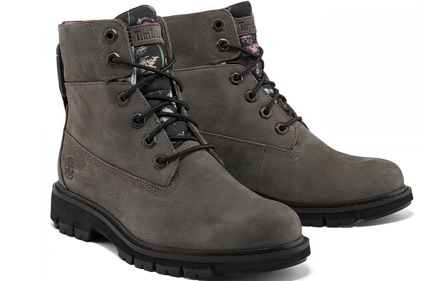 Timberland Lucia Way 6 Inch Waterproof Roll Top Boots 'Grey And Floral' Women's