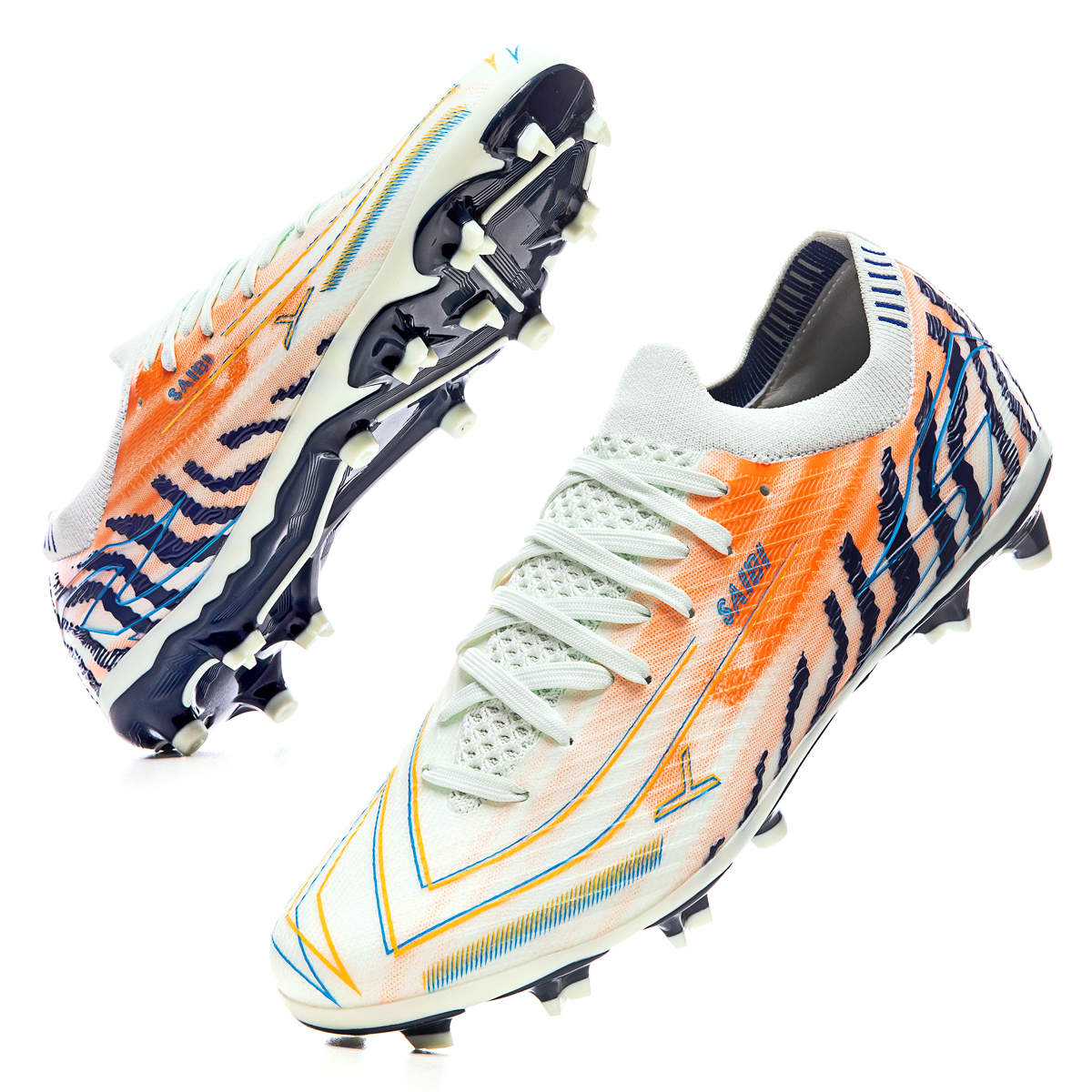 Saibi MG Rubber Short Studs TF Rubber Broken Studs Abrasion Resistant, Breathable, Lightweight Soccer Shoes Unisex