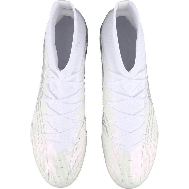 Li Ning TF Turf Artificial Turf Cushioning Slip Resistant Cushioning Slip Resistant Soccer Shoes Men’s White Silver