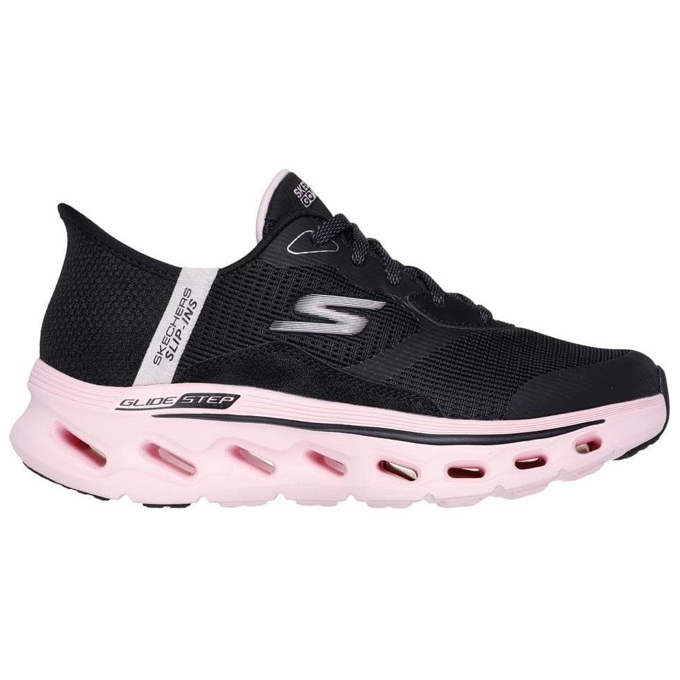 Skechers Women’s GO WALK Abrasion Resistant Low top Casual Shoes Women’s Black Pink