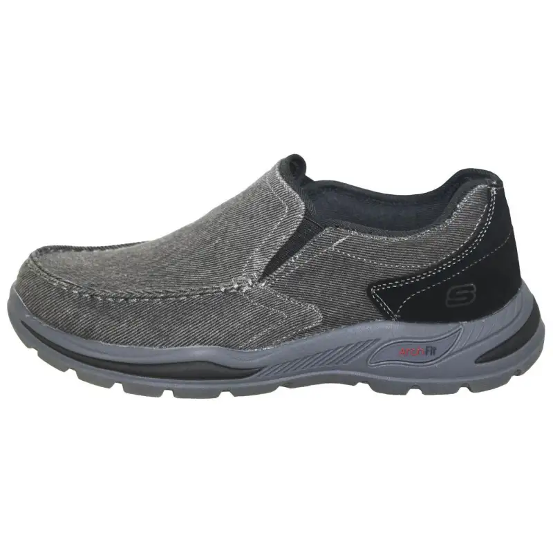 Skechers Arch Fit Motley Rolens Cushioning Breathable Cushioning Breathable Low top Casual Shoes Men's Black Gray