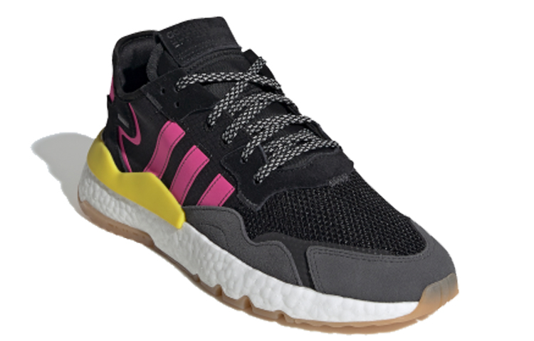 Кроссовки adidas originals Nite Jogger (черно-розовые) — Чёрный / розовый / серый / жёлтый — фото 3