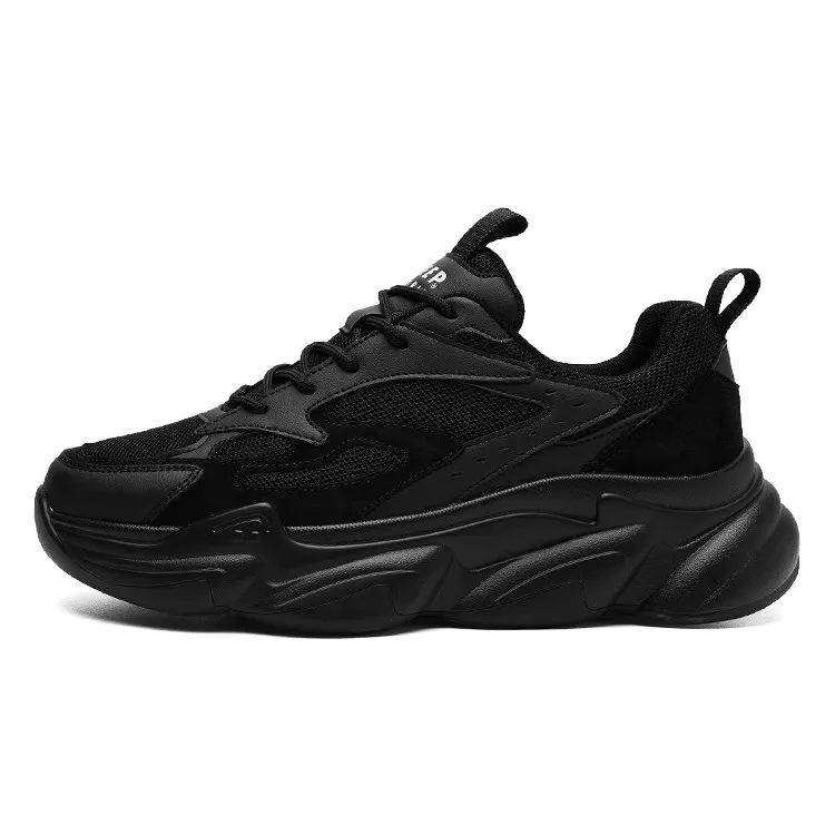 JEEP SPIRIT Abrasion Resistant Breathable Height Increasing Low top Casual Shoes Men's Black