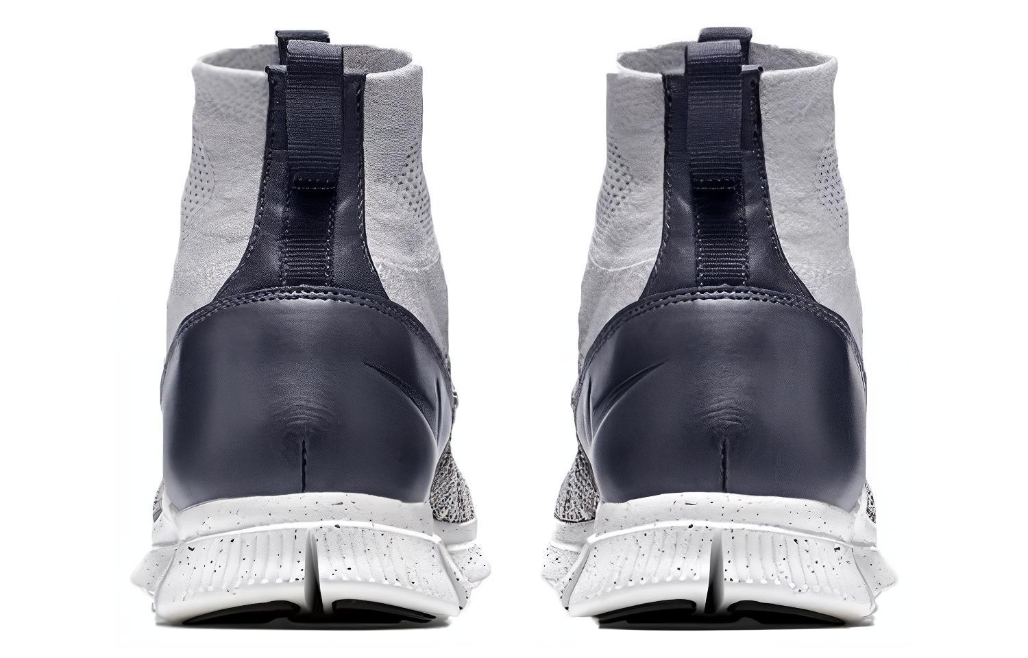 Мужские кроссовки Nike Free Flyknit Mercurial Superfly Pure Platinum (серо-белые) — 深灰色/白/狼灰 — фото 4