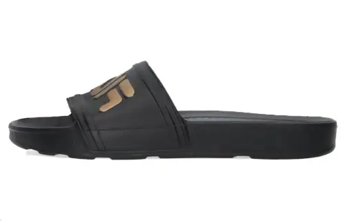 FILA Rubber Sole Quick Dry Slide Slippers Women's Black Gold