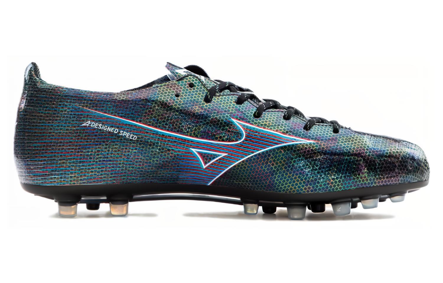 Mizuno A Japan AG Artificial Ground Slip Resistant Abrasion Resistant Soccer Shoes Unisex Black Purple
