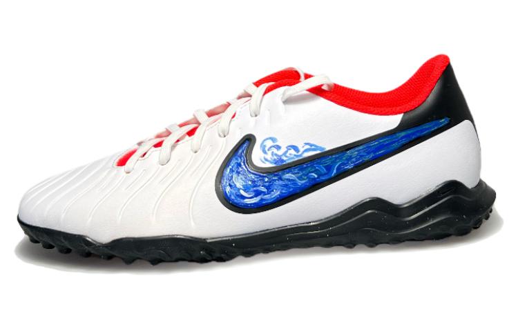 Nike Tiempo Legend 10 Graffiti TF Turf Artificial Turf Slip Resistant Abrasion Resistant Soccer Shoes Men’s White