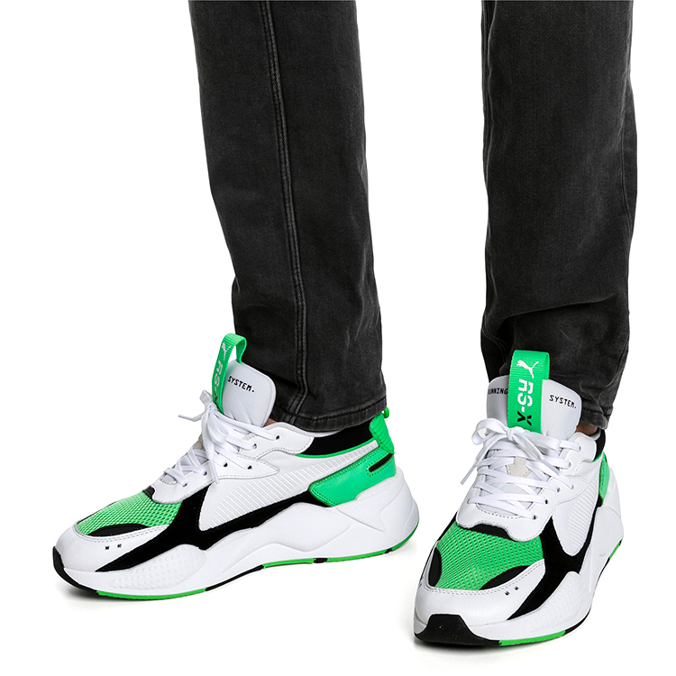 Кроссовки PUMA RS-X Reinvention Trainers (бело-зеленые) — Белый / зелёный — фото 7