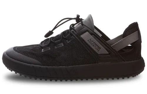Li Ning River Trekking Classic Cushioning Slip Resistant Abrasion Resistant Low top Casual Shoes Unisex Black
