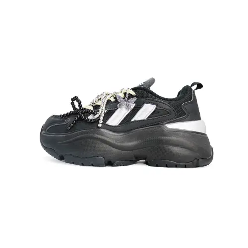Adidas Originals OZGAIA Slip Resistant, Abrasion Resistant, Height Increasing Low top Casual Shoes Women's Black Silver
