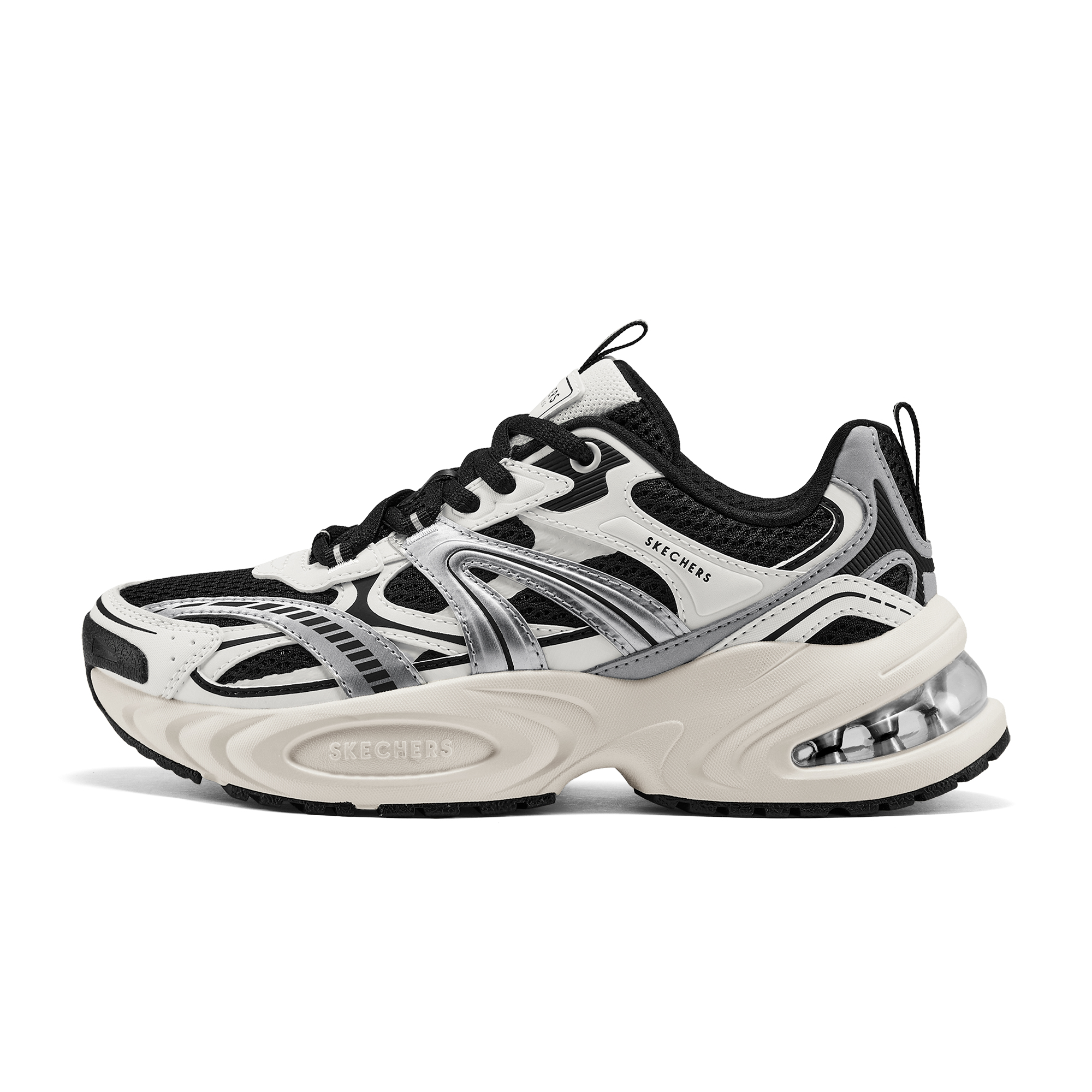 Женские кроссовки Skechers 2 (черно-белые)