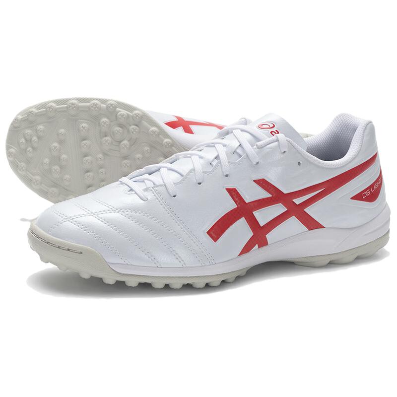 ASICS TF Turf Artificial Turf Abrasion Resistant Soccer Shoes Men’s White Red