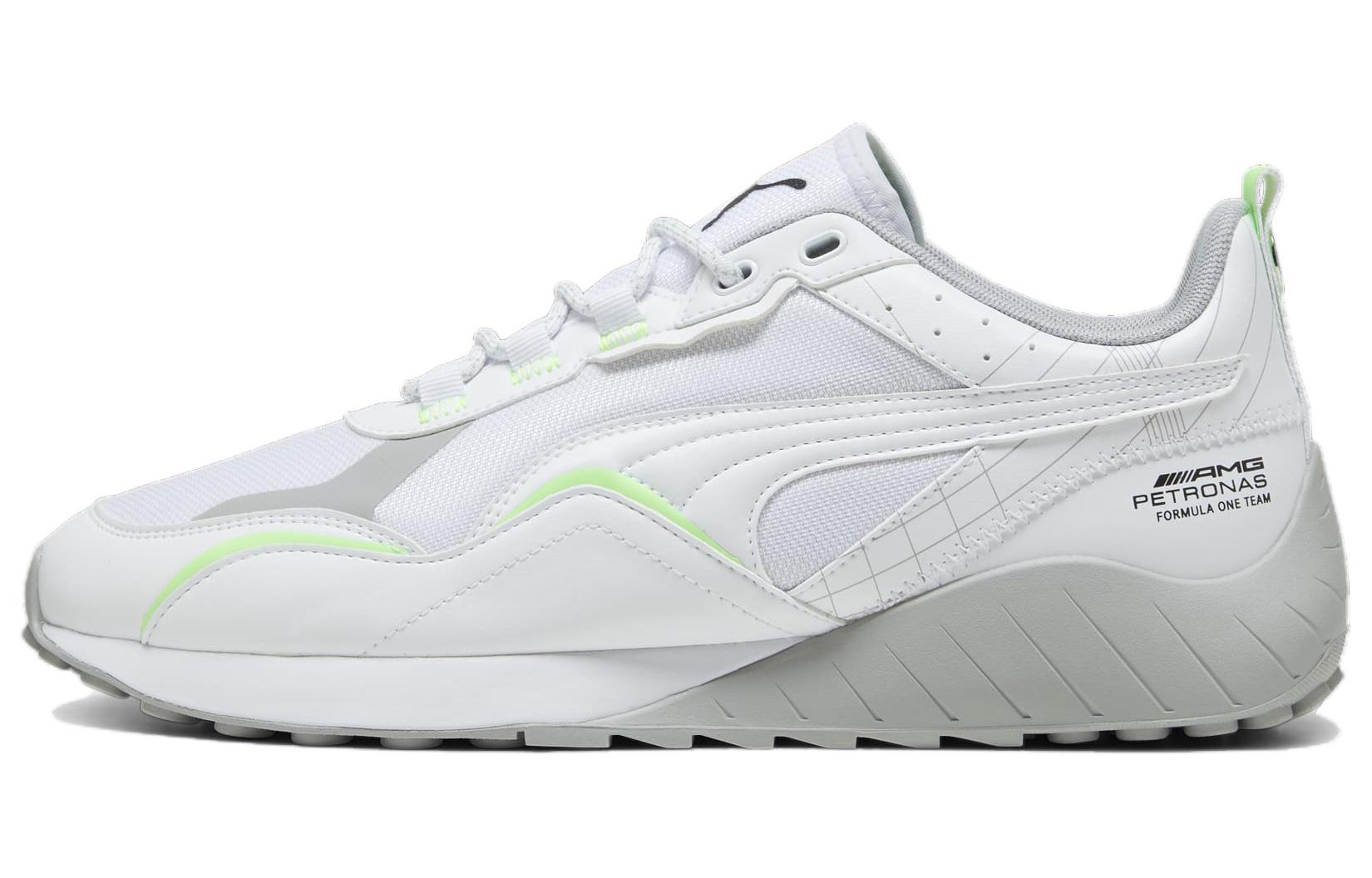 PUMA Mercedes Amg Fabric Mid top Casual Shoes Unisex White Green