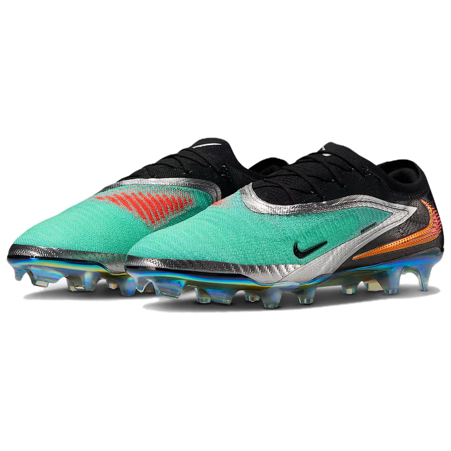 Nike FG Firm Ground Abrasion Resistant Soccer Shoes Unisex Chrome Black