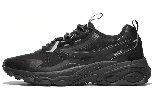 FILA Bubble TR Textile, Synthetic Leather Low top Casual Shoes Unisex Black Korean Style