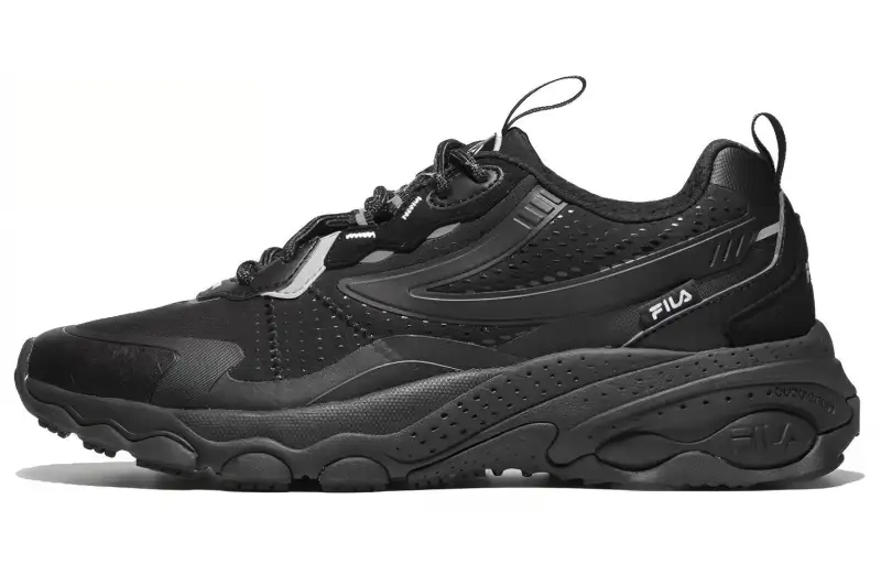 FILA Bubble TR Textile, Synthetic Leather Low top Casual Shoes Unisex Black Korean Style