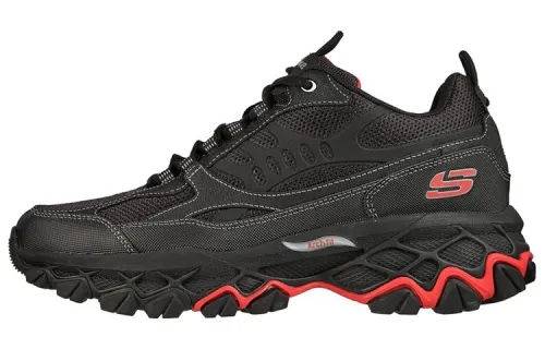 Skechers Arch Fit Low top Casual Shoes Men's Black Red