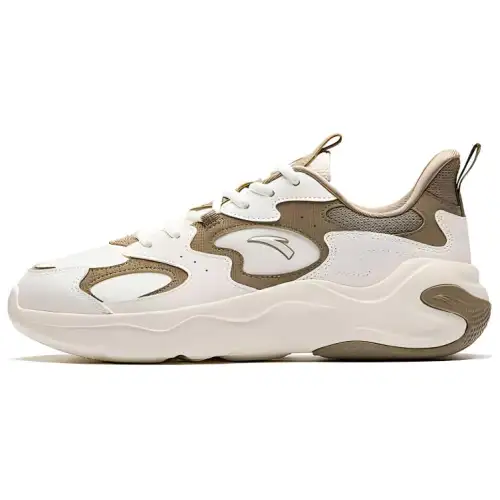 Anta Slip Resistant, Abrasion Resistant, Height Increasing Low top Casual Shoes Men's Beige Brown