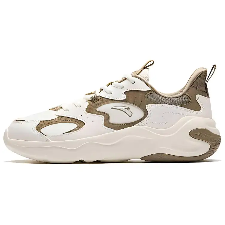 Anta Slip Resistant, Abrasion Resistant, Height Increasing Low top Casual Shoes Men's Beige Brown