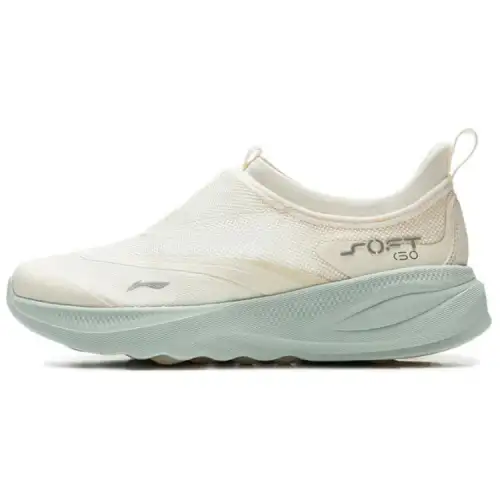 Li Ning SOFT GO 2 Cushioning Slip Resistant Breathable Lightweight Low top Casual Shoes Women's Ecru