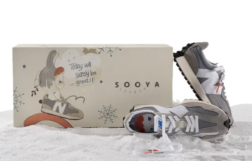 SooyaStudio x New Balance NB 327 suit low-cut sports and casual shoes for men and women, gray