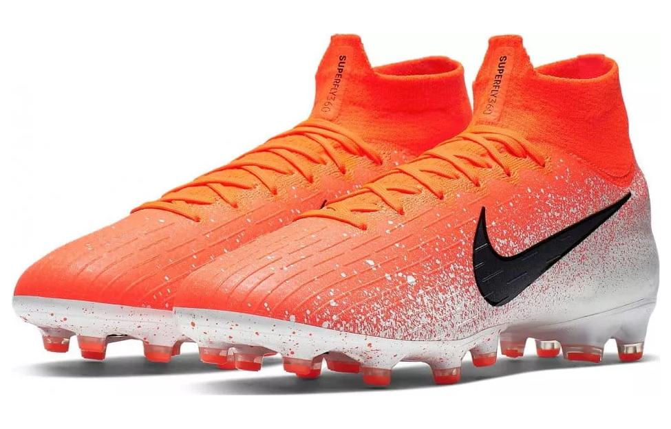 Мужские бутсы Nike Mercurial Superfly 6 (оранжево-белые) — фото 3