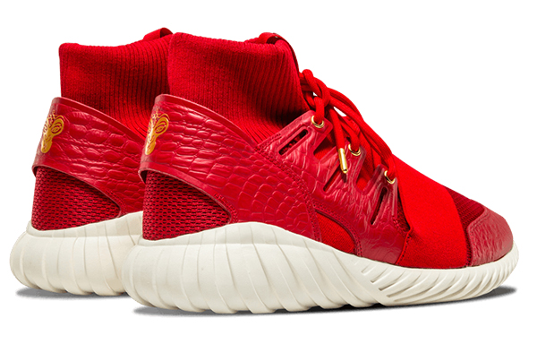 Кроссовки adidas originals Tubular Doom Chinese New Year (красные) — 动力红/动力红/金色 — фото 4