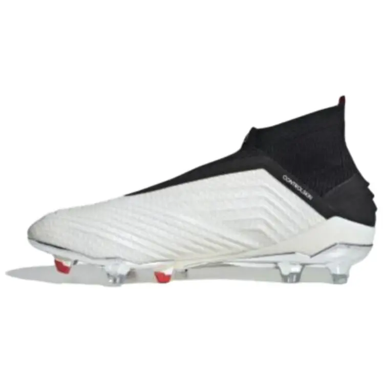Adidas Predator 19＋ Cushioning Abrasion Resistant Cushioning, Wear Resistant Soccer Shoes Unisex White Black Red