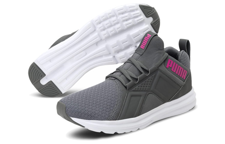 Женские кроссовки PUMA Enzo (серо-красный) — Серый / красный — фото 3
