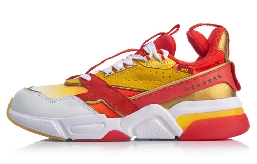 Li Ning 001 Cushioning Slip Resistant Abrasion Resistant Low top Casual Shoes Men's Red