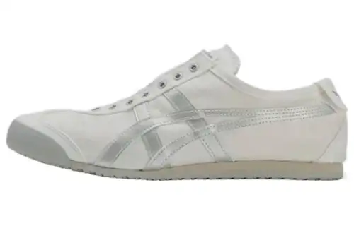 Onitsuka Tiger MEXICO 66 Comfortable Slip Resistant Abrasion Resistant Low top Casual Shoes Unisex Silver White