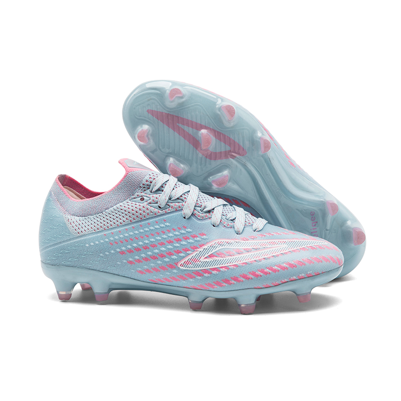 Keliqee AG Artificial Ground TPU Slip Resistant Coverage Soccer Shoes Men’s Blue Pink
