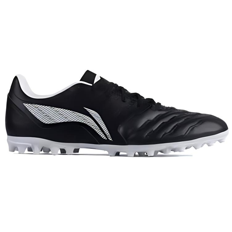 Li Ning MG Multi Ground Natural Grass Synthetic Leather Cushioning, Wear Resistant Soccer Shoes Unisex Black