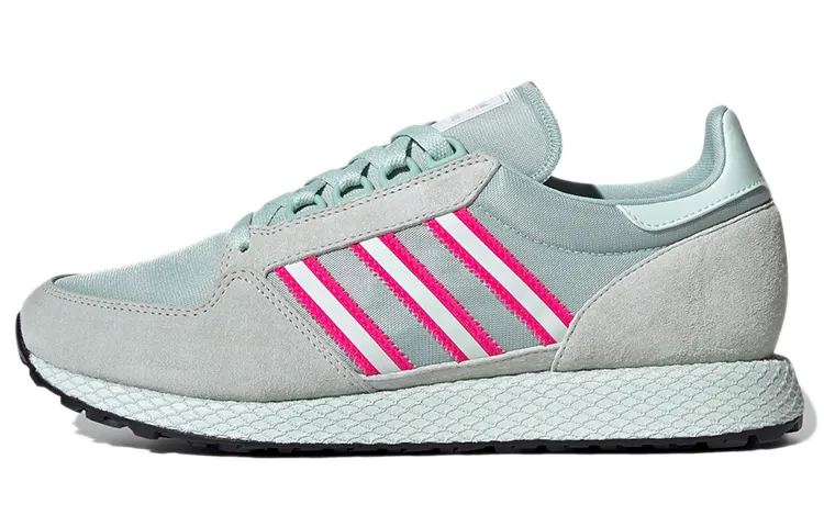 Adidas Originals Forest Grove Textile, Split Suede Abrasion Resistant Low top Casual Shoes Men's Gray Green
