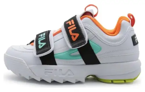 FILA Abrasion Resistant Height Increasing Low top Casual Shoes Women's White Black Orange