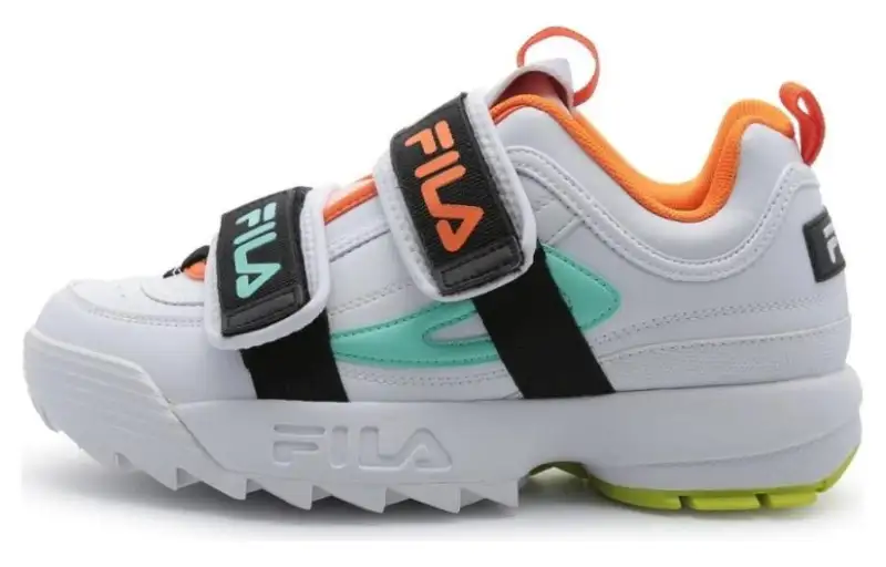 FILA Abrasion Resistant Height Increasing Low top Casual Shoes Women's White Black Orange