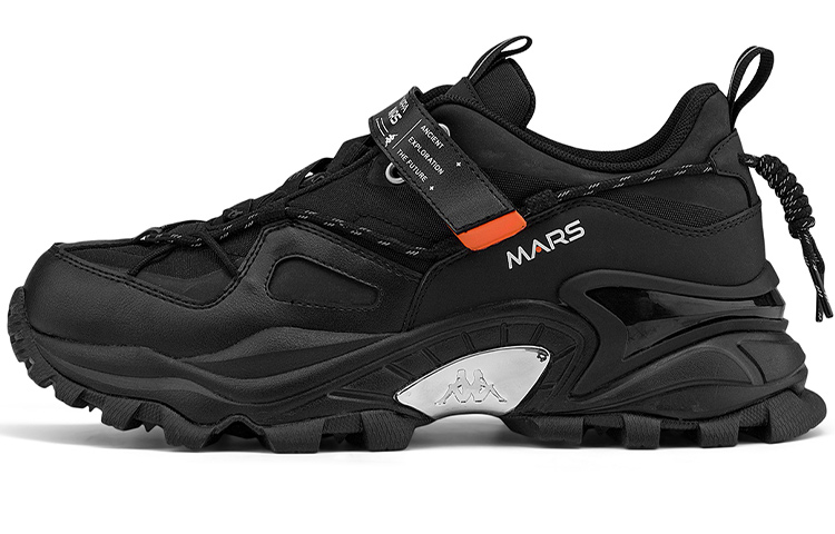 Kappa MARS Textile, Synthetic Leather, TPU Retro Sports Low top Casual Shoes Unisex Black